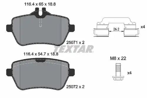 накладки TEXTAR 2507101