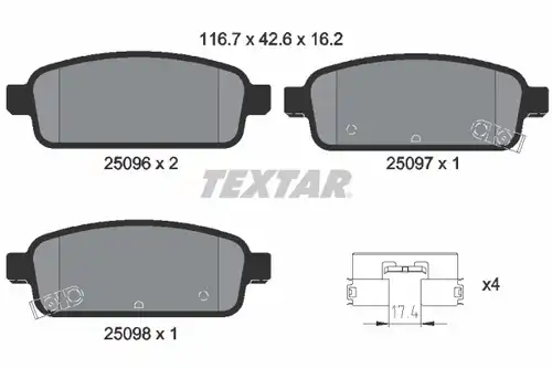 накладки TEXTAR 2509601