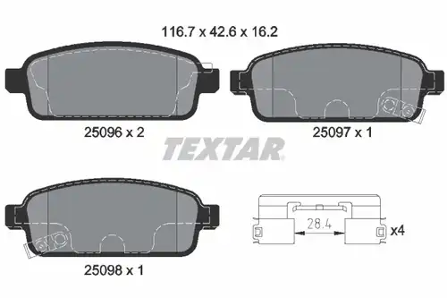 накладки TEXTAR 2509606