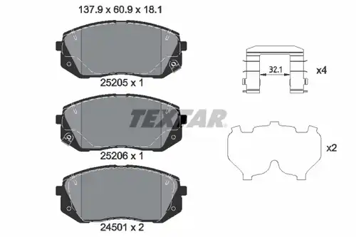 накладки TEXTAR 2520504