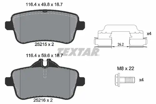 накладки TEXTAR 2521501