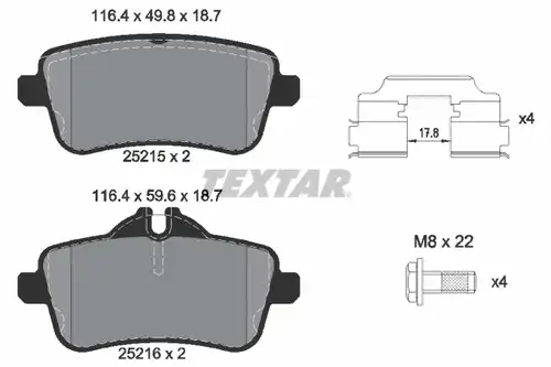 накладки TEXTAR 2521502