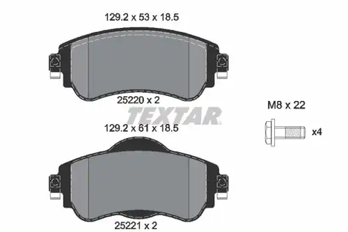 накладки TEXTAR 2522001