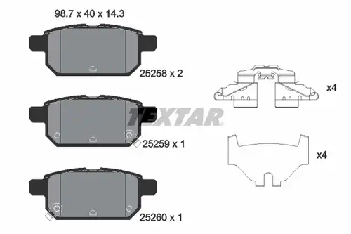 накладки TEXTAR 2525801