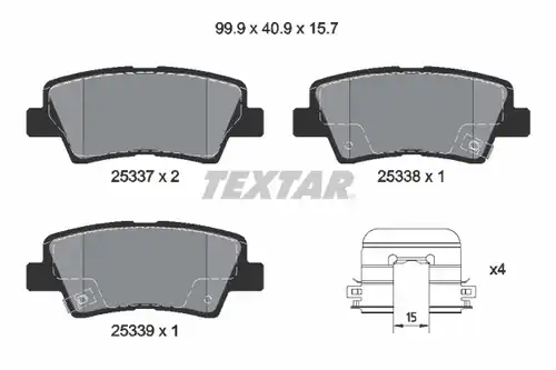 накладки TEXTAR 2533707