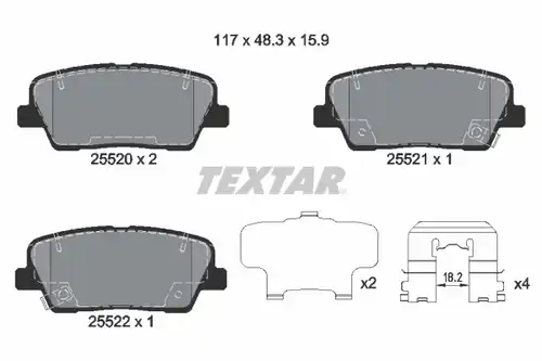 накладки TEXTAR 2552001