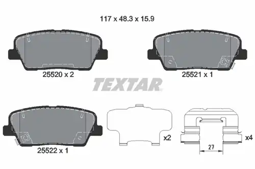 накладки TEXTAR 2552008