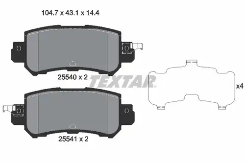 накладки TEXTAR 2554001