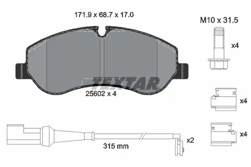 накладки TEXTAR 2560201