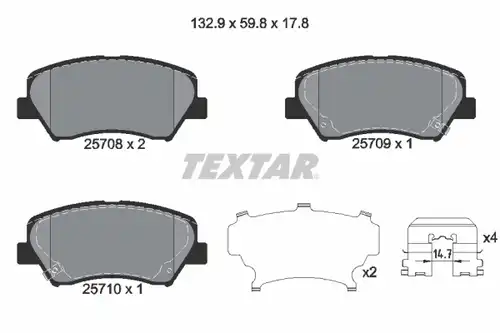 накладки TEXTAR 2570801