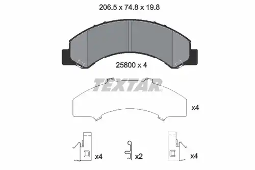 накладки TEXTAR 2580001