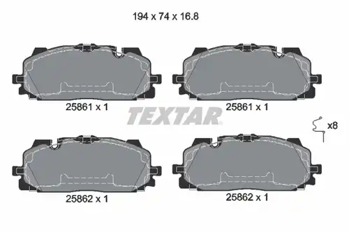 накладки TEXTAR 2586101