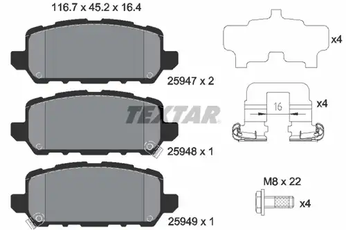 накладки TEXTAR 2594701