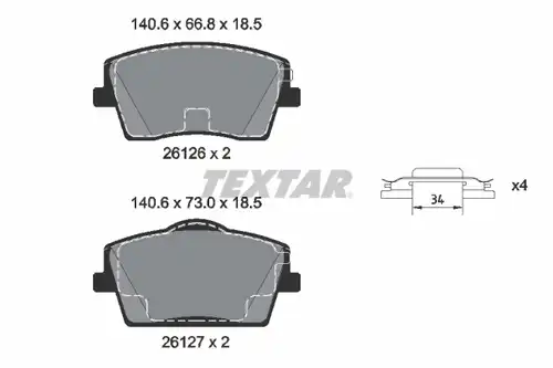 накладки TEXTAR 2612601