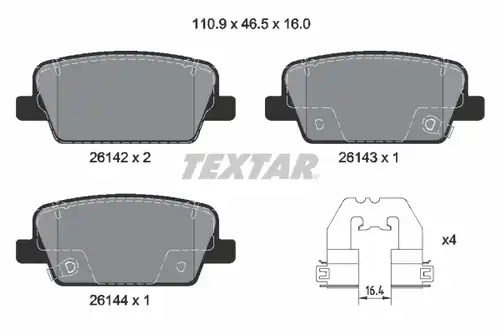 накладки TEXTAR 2614201