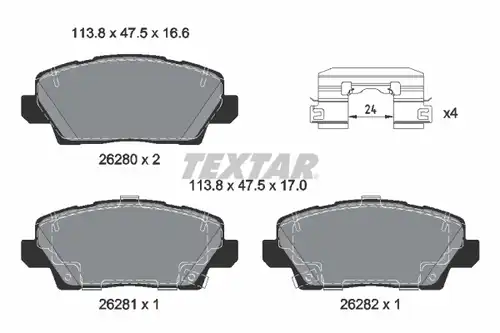 накладки TEXTAR 2628001