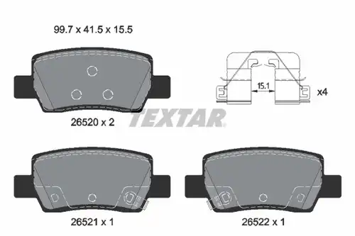 накладки TEXTAR 2652001