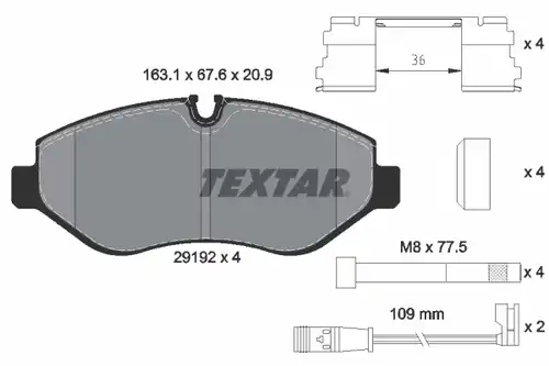 накладки TEXTAR 2919202