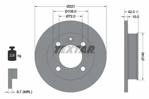 спирачен диск TEXTAR 92011900