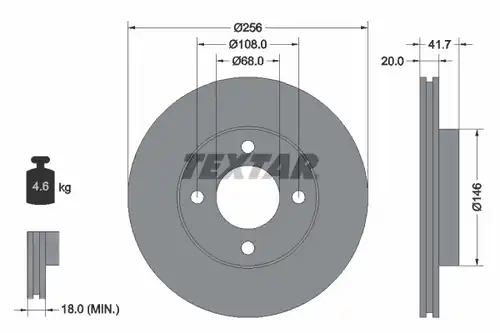 спирачен диск TEXTAR 92026200