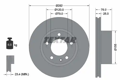 спирачен диск TEXTAR 92026700