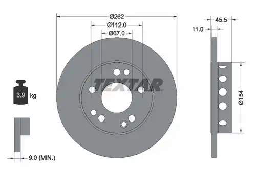 спирачен диск TEXTAR 92027400