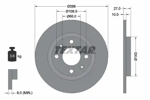 спирачен диск TEXTAR 92029900