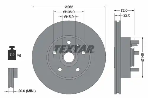 спирачен диск TEXTAR 92031300