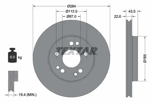 спирачен диск TEXTAR 92031900