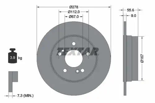 спирачен диск TEXTAR 92032700