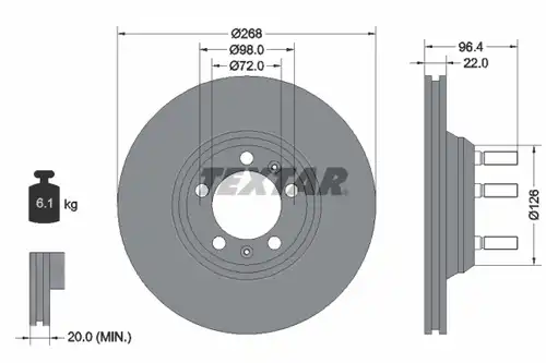 спирачен диск TEXTAR 92033600