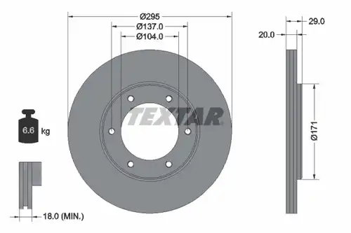 спирачен диск TEXTAR 92035600