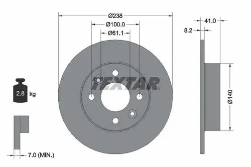 спирачен диск TEXTAR 92036000