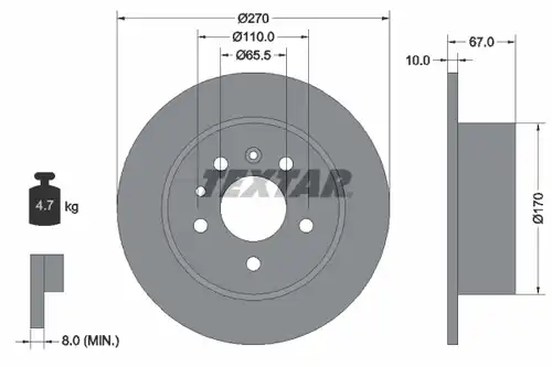 спирачен диск TEXTAR 92038200