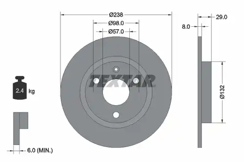 спирачен диск TEXTAR 92038500