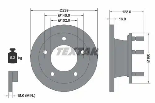 спирачен диск TEXTAR 92038900