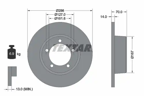 спирачен диск TEXTAR 92040600