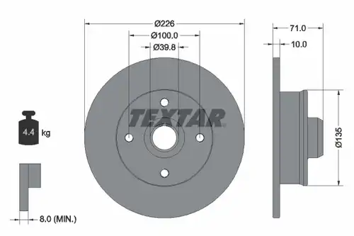 спирачен диск TEXTAR 92041800