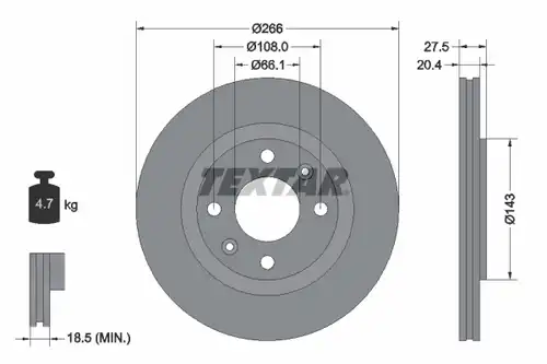 спирачен диск TEXTAR 92048103