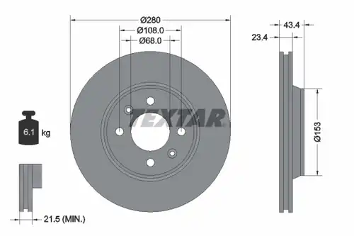 спирачен диск TEXTAR 92048400