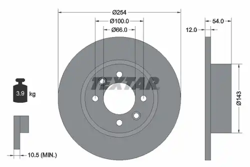 спирачен диск TEXTAR 92051500