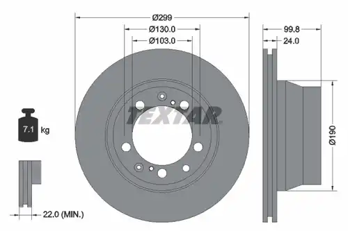 спирачен диск TEXTAR 92052400