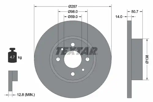 спирачен диск TEXTAR 92053200