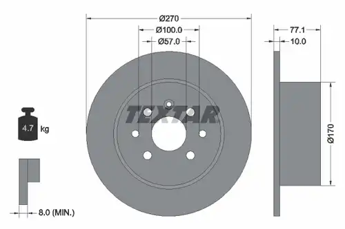 спирачен диск TEXTAR 92054700