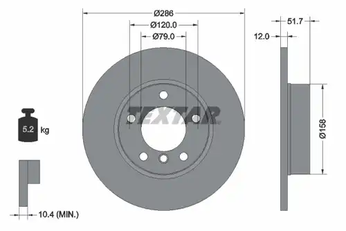 спирачен диск TEXTAR 92055500