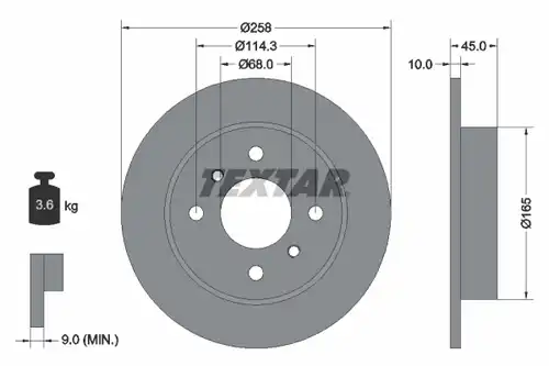 спирачен диск TEXTAR 92056400