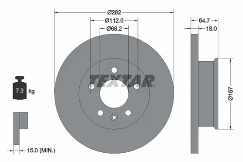 спирачен диск TEXTAR 92058500