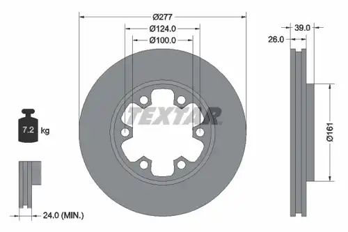 спирачен диск TEXTAR 92059000