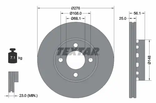 спирачен диск TEXTAR 92060500