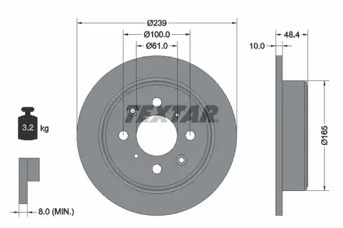 спирачен диск TEXTAR 92060800